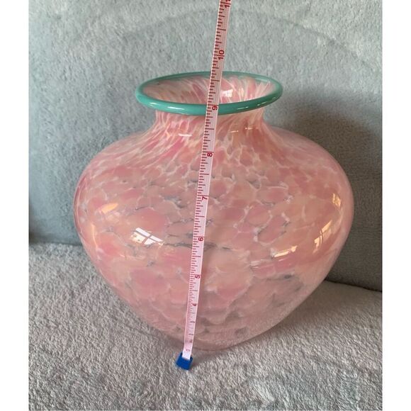 Cohn-Stone Glass Studio Pink Hand Blown Contemporary ART VASE Signed MCM MOD - Picture 6 of 7